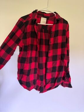 SO Red & Black Buffalo Plaid Flannel Shirt
